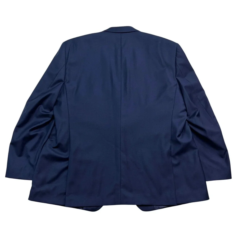 Joseph Abboud 52L 48x32 Navy Blue 2pc Pant Suit Wool Bespoke Flat Front Modern